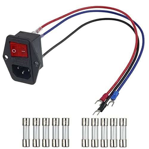 Image of EPLZON 10A 250V 3D Printer Power Socket Inlet Module Plug With 10A 15A Fuse 18 AWG Extension Cable 3 Pin Male Power Switch IEC320 C14(Pack of 1 Pcs)