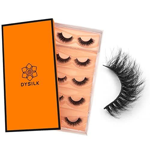 Image of DYSILK Lashes Mink False Eyelashes - Mink Lashes Fluffy False Lashes 5 Pairs 6D Faux Mink Eyelashes Cat Eye Lashes Lashes Pack Mink Lashes Soft Reusable Eye Lashes |Cat-Eye 8-15mm