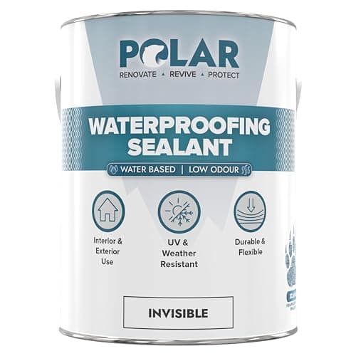Image of Polar Clear Waterproofing Sealant - 5 Litres - One-Coat Waterproof Protection, Silicone Sealant - Interior & Exterior, Advanced UV-Resistant Invisible Finish