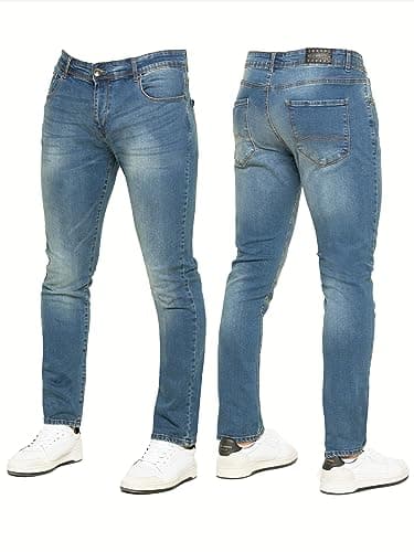 Image of 989Zé ENZO Mens Jeans Stretch Skinny Slim Fit Denim Pants Trousers EZ325 All Waist Sizes LSW 38 Regular