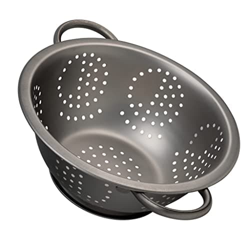 Image of ABRUS® Stainless Steel Colander 24cm - Advanced Sturdy Base | Wide Handle | Dishwasher Safe (29CM)