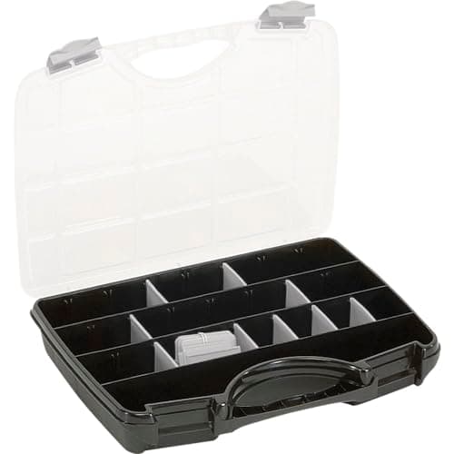 Image of raaco 715355 "45" Plastic All-purpose Case, Black/Transparent/Silver, 312 x 238 x 51 mm