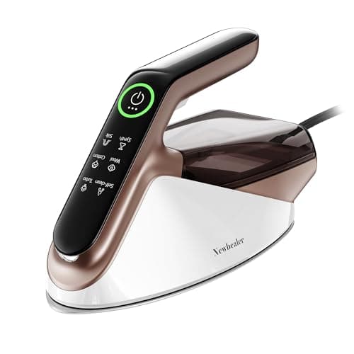 Image of Newbealer Steam Iron 2400W Turbo Steamer- 350ml Detachable Water Tank, Max. 32g /min Continuous Steam, 200g Steam Boost, 4 Steam Settings, Automatic Shut-Off & Self-Cleaning, Gold