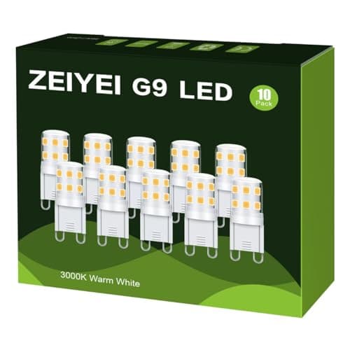 Image of G9 LED Bulbs 3W (30W Halogen Equivalent)–10 Pack, 3000K Warm White, Flicker Free Non Dimmable, Compact Design (Smaller Than Standard Halogen), Perfect Replacement For Ordinary G9 Bulbs in Home.