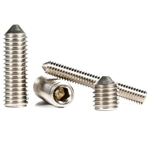 Image of M4 (4mm x 16mm) Grub Screws Cone Point A2 Stainless Steel Metric Thread Allen Socket Key ISO 4027 (Pack of 10) H05D