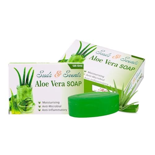 Image of Suds & Scents Aloe Vera Soap for Sensitive Skin – Mild, Moisturizing Herbal Bathing Bar – Gentle Cleansing Soap for Face & Body – Ideal for Dry, Irritated or Acne-Prone Skin