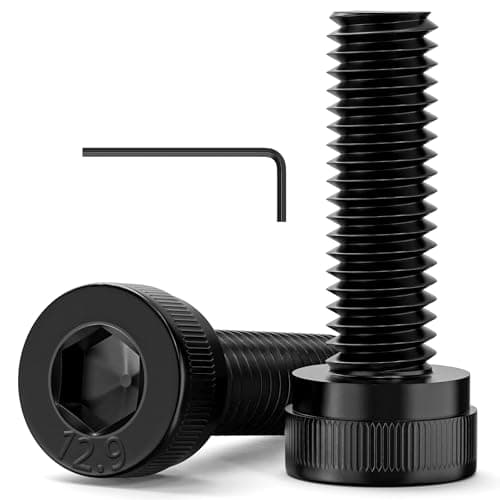 Image of Valorada 120Pcs M3 Bolts, M3 x 10mm Hex Socket Head Cap Screws Bolts, 12.9 Grade Alloy Steel, Black Oxide Finish, Allen Socket Drive, Full Threads, with Hex Spanner