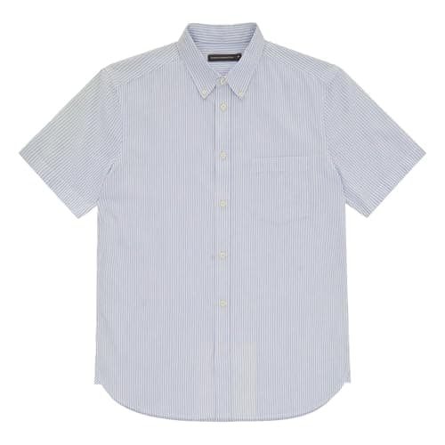 Image of French Connection Gingham Pocket Short Sleeve Shirt Large (Blue)