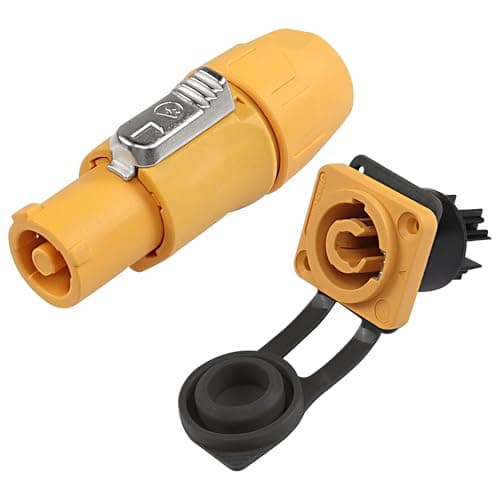 Image of XMSJSIY PowerCon Adapter Connector 3Pin 20A 250V Male Female Panel Mount Head Speaker Power Connector Waterproof for Stage Light Power, Audio Video Equipment and More (Input)