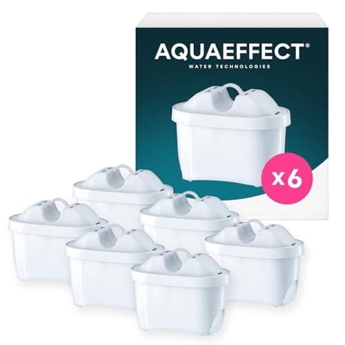 Image of AQUAEFFECT MAX+ Water Filter Cartridges | Reduces Chlorine, Limescale, Microplastics and PFAS | Eco-Friendly (6 Pack)