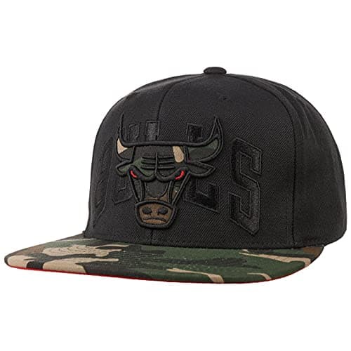 Image of Mitchell & Ness Chicago Bulls Camo Visor Snapback NBA Cap, One Size