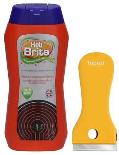 Image of Hob Brite Hob Cleaner (250 Ml) + Hob Cleaning Tool [Non-Scratch] - Ideal for Ceramic, Electric, Halogen and Induction Hobs [Packaging May Vary]