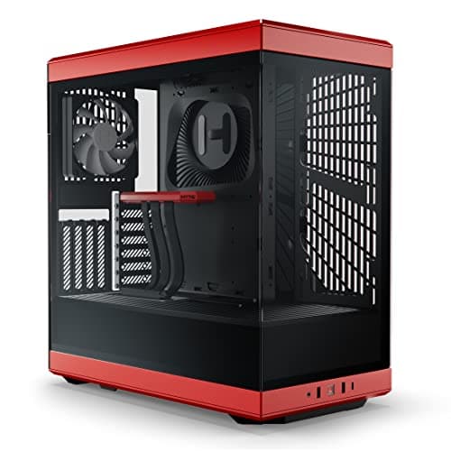 Image of HYTE Y40 Modern Aesthetic Panoramic Tempered Glass Mid-Tower ATX Computer Gaming Case with PCIE 4.0 Riser Cable Included, Red (CS-HYTE-Y40-BR)
