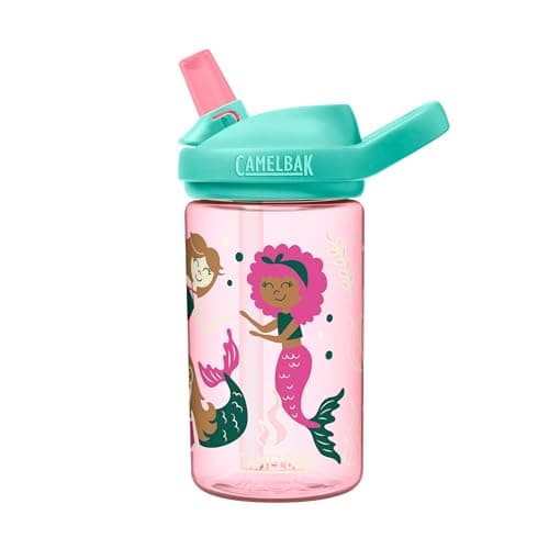 Image of CamelBak Eddy+ Kids Bite Valve Straw Tritan Renew Water Bottle Attention Mermaids, 14oz