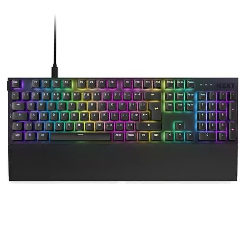 Image of NZXT Function 2-2024 Full-Size Optical Gaming Keyboard | Illuminated RGB | 8K Polling Rate | Linear Optical Switches | Adjustable Actuation | Hot Swappable | Wrist Rest | Black UK (QWERTY)
