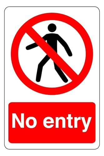Image of No entry - safety sign - 1.2mm Rigid plastic for indoor/outdoor usage (300mm x 200mm) Viewing Distance within 7m.
