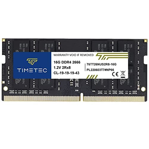 Image of Timetec 16GB DDR4 2666MHz (PC4-2666V) PC4-21300 SODIMM Laptop RAM – 260-Pin 1.2V CL19 Non-ECC Unbuffered Memory Module for Laptop, Notebook, Mini PC, All-in-One