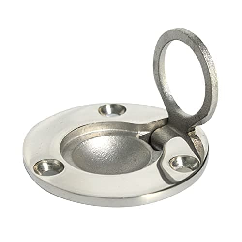 Image of PYRIAMORE 316 Stainless Door Knobs Handles Pull Marine Boat Deck Flush Lift Recessed Furniture Cabinet Handle Rings