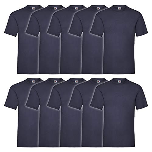 Image of Fruit of the Loom Men's Heavy Cotton 10 Pack tee T-Shirt, Blue (Navy 32), Large (Size:L) (Pack of 10)