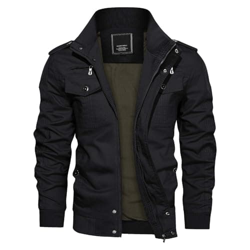 Image of KEFITEVD Military Combat Jackets Mens Winter Army Tactical Pilot Jacket, 3XL, Black