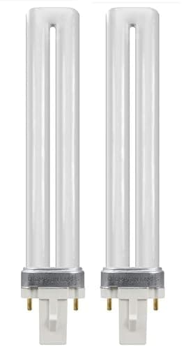 Image of 2 X LUXSA Lighting 9W Compact Fluorescent Lamp 2 Pin, G23 Cool White 4000K, 600LM, U Shape Single Rotating Tube Energy Saving Lamp, AC 220V CFL Bulb, Non-Dimmable 2 Pack