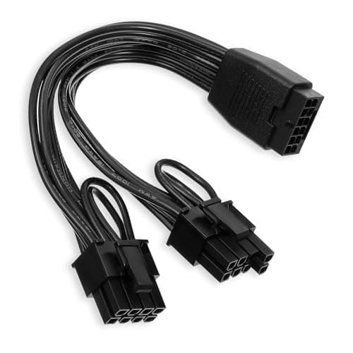 Image of 12VHPWR Cable Extension, 7 Inch 16 Pin(12+4) Female to Dual 8 Pin(6+2) Male PCIe Conversion GPU Cable, GPU Power Conversion Cables for Power Supply with 12VHPWR Port