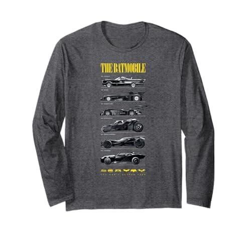 Image of Batman 85th Anniversary Batmobile on Dark, Amazon Exclusive Long Sleeve T-Shirt