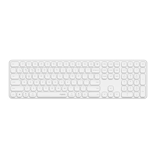 Image of Rapoo E9550L Multi-Device Wireless Keyboard, Blade-Series E9550L 110-Key Ultra-Thin Keyboard, Support 4 Devices, Low-Profile, Quiet, USB-C, Rechargeable, for Windows/Mac/Linux/Chrome, US Layout