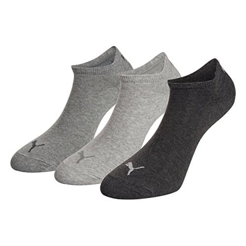 Image of PUMA Unisex Puma Sneaker Socks 3 Pair Pack Grey 6-8 UK, Grey, UK