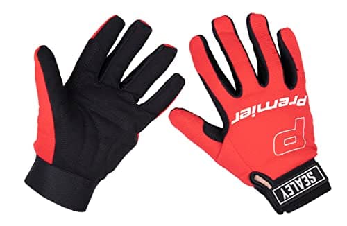 Image of Sealey MG796L Mechanic's Gloves Padded Palm - Large,Red