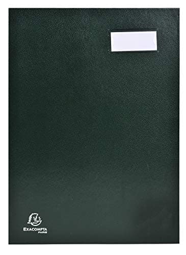 Image of Exacompta - Ref 57023E - Signature Book - 240 x 350mm in Size, Suitable for Holding A4 Documents, 20 Compartments, Expandable Spine, 300gsm Pink Card Interior - Green