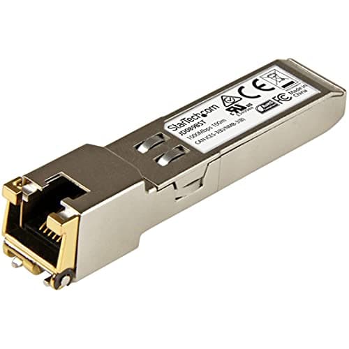 Image of StarTech.com HPE JD089B Compatible SFP Module - 1000BASE-T - SFP to RJ45 Cat6/Cat5e - 1GE Gigabit Ethernet SFP - RJ-45 100m - HPE 5820AF, 12500, 5500 (JD089BST)