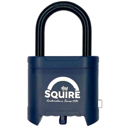 Image of Squire Mystic Combi BF60/1.5 Long Shackle Heavy Duty Combination Padlock – 4 Wheel Code Lock for Shed, Gate, Toolbox, Garden & More – Keyless Security