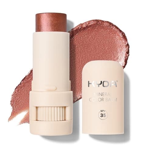 Image of KYDA Mineral Color Balm, SPF 35, Creamy Blendable Color for Lips&Cheeks, Buildable Shimmer Finish, Lightweight Formula, Multiuse Makeup Stick,CHERRY