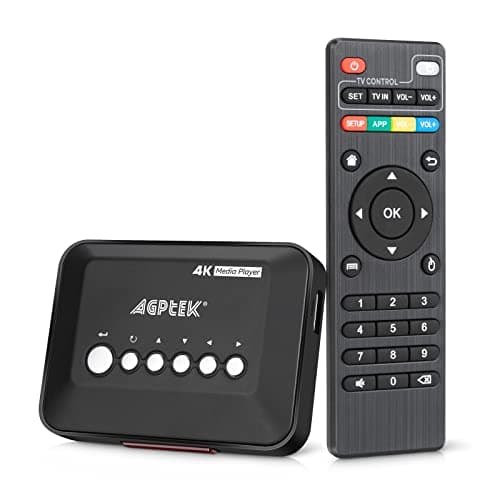 Image of 4K Media Player, AGPTEK HDMI 4K Digital Media Player with HDMI YPbPr Ports USB 2.0 HD SD MMC RMVB AVI MP3 Mpeg Divx MKV Black