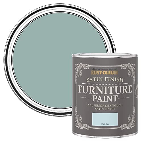 Image of Rust-Oleum Blue Furniture & Skirting Board Paint in Satin Finish - Duck Egg 750ml