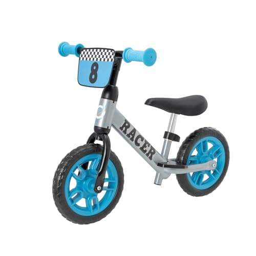 Image of Evo Children's Racer Balance Bike | Lightweight Kids' Walking Bike with Adjustable Seat & Handle Height | Toddler Bicycle for Ages 2+ | 10 Inch Wheels | Blue