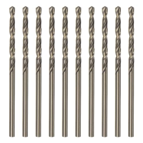 Image of sourcing map 10pcs Cobalt Jobber Drill Bits 2.7mm / 0.106" M35 High Speed Steel HSS Twist Drilling Bit Tool for Stainless Steel Copper Wood Plastic and other Hard Materials