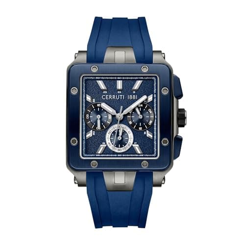 Image of Cerruti 1881 - Duo-Time Odissea Master - Quartz Watch Movement - Case width: 53 mm - Stainless steel - 5 ATM, blue, 53