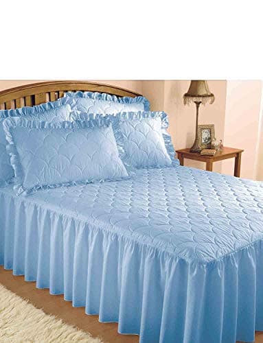 Image of Chums Plain Quilted Bedspread with Pillow Shams sold separately Blue Pillowsham Pair