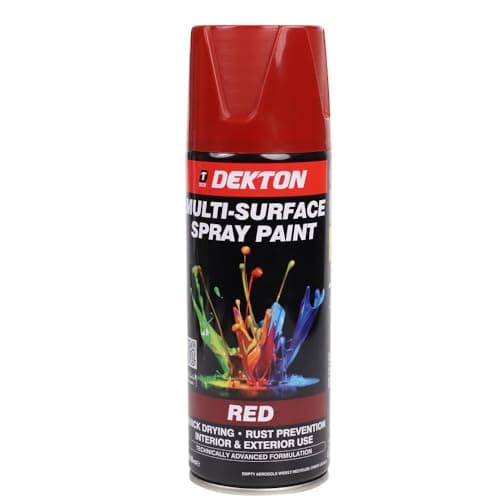 Image of Dekton Quick-Dry Aerosol Spray Paint, Interior And Exterior Usage – Paint Red for Metal, Wood, and Plastic |Rust Prevention|Ideal for Fixtures Furniture's Components Projects
