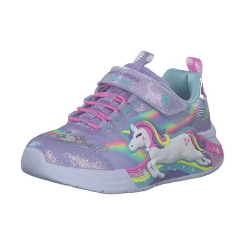 Image of Skechers Girl's Unicorn Chaser Sneakers, Lavender Sparkle Mesh/Multi Trim, 12 UK Child