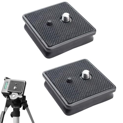 Image of 2-Pack Quick Release Plate with Screw Mount,Universal Tripod Adapter for DSLR SLR Digital Camera - Easy Install & Detach (Black)