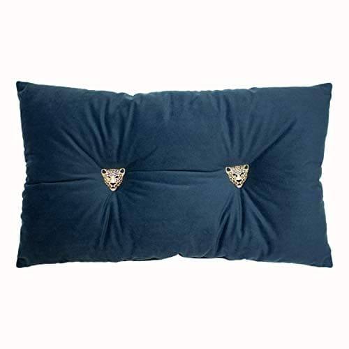 Image of Paoletti Panther Pre-Filled Cushion, Navy, 30 x 50cm
