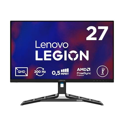 Image of Lenovo Legion R27qe Gen 2 Gaming Monitor 27" QHD (2560x1440) IPS, 0.5ms MPRT, 200Hz, Ports 2x HDMI 2.1 + DisplayPort 1.2, DisplayPort Cable included - Raven Black
