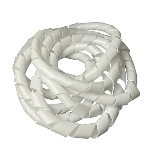 Image of On1shelf® Cable Tidy Spiral Wrap, White- 19mm (5m)