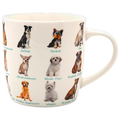 Image of THE Leonardo Collection Dogs Mug, Tea and Coffee Mugs for Hot Drinks | Fine China Printed Mugs for Kitchen & Home | Reusable Ceramic Cups for Every Occasion | Birthday Gifts for Women & Men