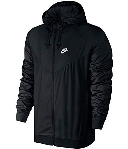 Image of Nike Men's NSW Windrunner Jacket - Black/Black/Black/White, Large