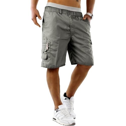 Image of MENS casual cool smart multi pocket cargo shorts mens new size S M L XL XXL 3XL (large 35 - 36 waist, Grey)