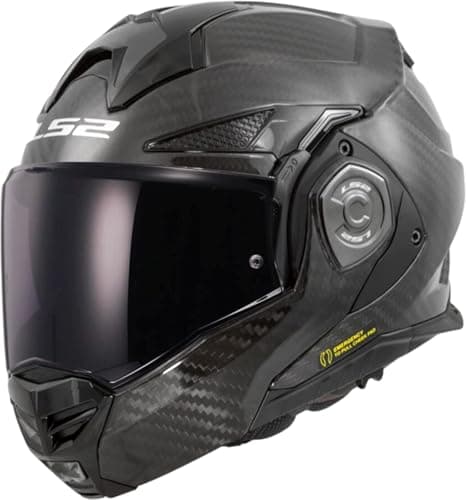 Image of LS2 FF901 Advant X Carbon Black Modular 180° Flip Front Dual Visor Full Face Motorbike Helmet Sport. ECE 22.06 Certified. Complete With Pinlock and Luxury Camo Backpack Style Carry Bag - 3XL (65-66cm)